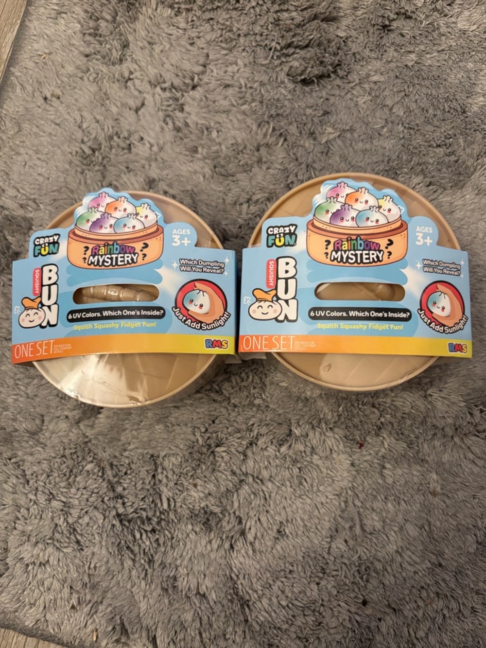 Rainbow Mystery Bun Squishy Fidget Toy - Beige
